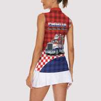 Croatia Christmas Women Sleeveless Polo Shirt Santa Claus Drives Home With Gifts - Wonder Print Shop
