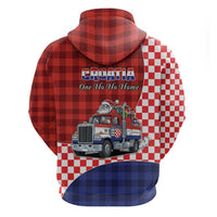 Croatia Christmas Zip Hoodie Santa Claus Drives Home With Gifts - Wonder Print Shop