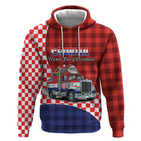 Croatia Christmas Zip Hoodie Santa Claus Drives Home With Gifts - Wonder Print Shop