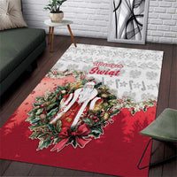 Poland Christmas Area Rug Dziadek Mroz With Wreath - Wonder Print Shop