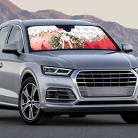 Poland Christmas Auto Sun Shade Dziadek Mroz With Wreath - Wonder Print Shop