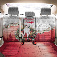 Poland Christmas Back Car Seat Cover Dziadek Mroz With Wreath - Wonder Print Shop