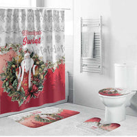 Poland Christmas Bathroom Set Dziadek Mroz With Wreath - Wonder Print Shop