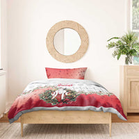 Poland Christmas Bedding Set Dziadek Mroz With Wreath - Wonder Print Shop