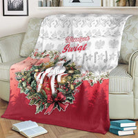 Poland Christmas Blanket Dziadek Mroz With Wreath - Wonder Print Shop
