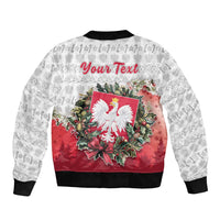 Poland Christmas Bomber Jacket Dziadek Mroz With Wreath - Wonder Print Shop