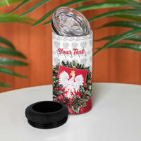 Poland Christmas 4 in 1 Can Cooler Tumbler Dziadek Mroz With Wreath - Wonder Print Shop
