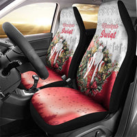 Poland Christmas Car Seat Cover Dziadek Mroz With Wreath - Wonder Print Shop