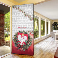 Poland Christmas Door Cover Dziadek Mroz With Wreath - Wonder Print Shop