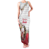Poland Christmas Family Matching Tank Maxi Dress and Hawaiian Shirt Dziadek Mroz With Wreath - Wonder Print Shop