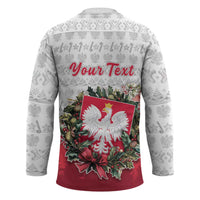 Poland Christmas Hockey Jersey Dziadek Mroz With Wreath - Wonder Print Shop