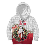 Poland Christmas Kid Hoodie Dziadek Mroz With Wreath - Wonder Print Shop