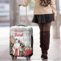 Poland Christmas Luggage Cover Dziadek Mroz With Wreath - Wonder Print Shop