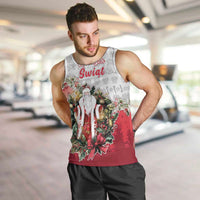Poland Christmas Men Tank Top Dziadek Mroz With Wreath - Wonder Print Shop