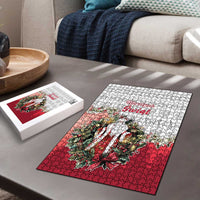 Poland Christmas Puzzle Dziadek Mroz With Wreath - Wonder Print Shop
