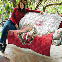 Poland Christmas Quilt Dziadek Mroz With Wreath - Wonder Print Shop