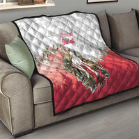 Poland Christmas Quilt Dziadek Mroz With Wreath - Wonder Print Shop