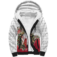 Poland Christmas Sherpa Hoodie Dziadek Mroz With Wreath - Wonder Print Shop