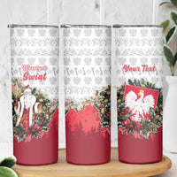Poland Christmas Skinny Tumbler Dziadek Mroz With Wreath - Wonder Print Shop