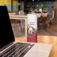 Poland Christmas Skinny Tumbler Dziadek Mroz With Wreath - Wonder Print Shop