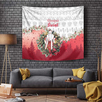 Poland Christmas Tapestry Dziadek Mroz With Wreath - Wonder Print Shop