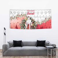 Poland Christmas Tapestry Dziadek Mroz With Wreath - Wonder Print Shop