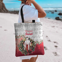 Poland Christmas Tote Bag Dziadek Mroz With Wreath - Wonder Print Shop