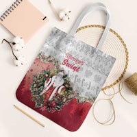 Poland Christmas Tote Bag Dziadek Mroz With Wreath - Wonder Print Shop