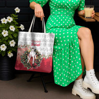Poland Christmas Tote Bag Dziadek Mroz With Wreath - Wonder Print Shop