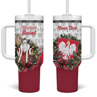 Poland Christmas Tumbler With Handle Dziadek Mroz With Wreath - Wonder Print Shop