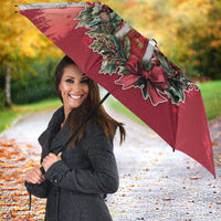 Poland Christmas Umbrella Dziadek Mroz With Wreath - Wonder Print Shop