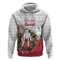 Poland Christmas Zip Hoodie Dziadek Mroz With Wreath - Wonder Print Shop