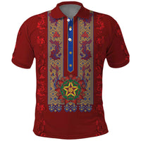 Philippines Christmas Polo Shirt Parol Xmas Barong Style - Wonder Print Shop