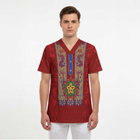 Philippines Christmas Scrub Top Parol Xmas Barong Style - Wonder Print Shop