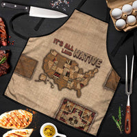 Native American Apron Retro Map Stitching Effect