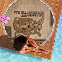 Native American Beach Blanket Retro Map Stitching Effect