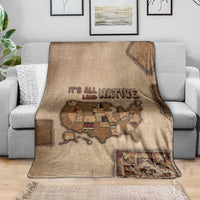 Native American Blanket Retro Map Stitching Effect