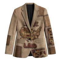Native American Blazer Retro Map Stitching Effect