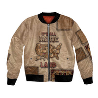Native American Bomber Jacket Retro Map Stitching Effect