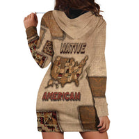 Native American Hoodie Dress Retro Map Stitching Effect