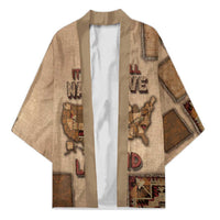 Native American Kimono Retro Map Stitching Effect