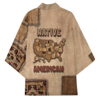 Native American Kimono Retro Map Stitching Effect