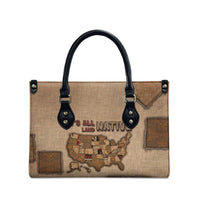 Native American Leather Bag Retro Map Stitching Effect