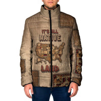 Native American Padded Jacket Retro Map Stitching Effect