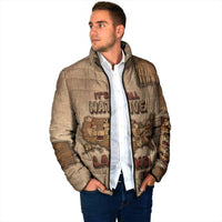 Native American Padded Jacket Retro Map Stitching Effect