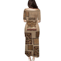 Native American Puletasi Retro Map Stitching Effect