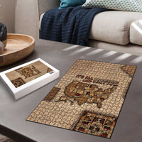 Native American Puzzle Retro Map Stitching Effect