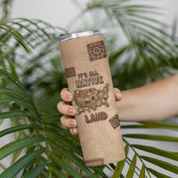 Native American Skinny Tumbler Retro Map Stitching Effect