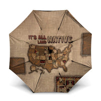 Native American Umbrella Retro Map Stitching Effect