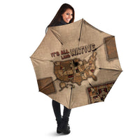 Native American Umbrella Retro Map Stitching Effect